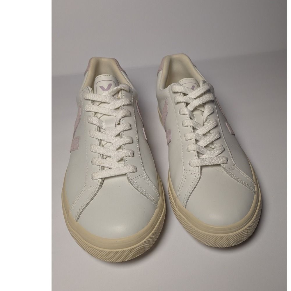 Veja Esplar White Leather Lavender Suede Sneakers Womens 9 EUR 40